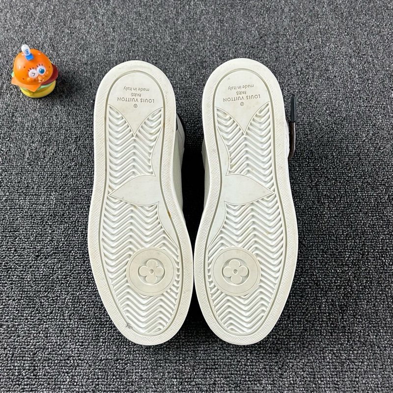 98新Louis Vuitton路易威登白棕老花高幫板鞋 尺碼:36.5-7