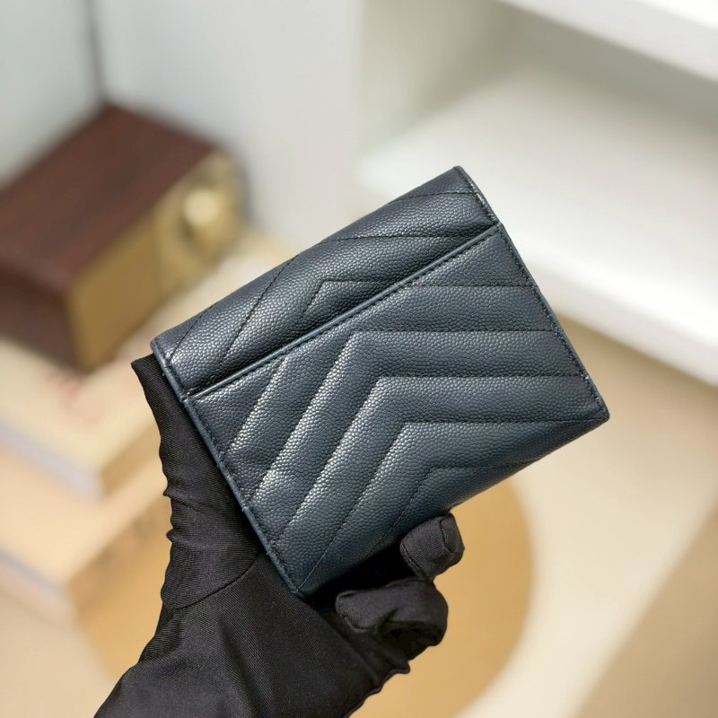 🏷YSL 聖羅蘭．Monogram 魚子醬 三折短夾-1