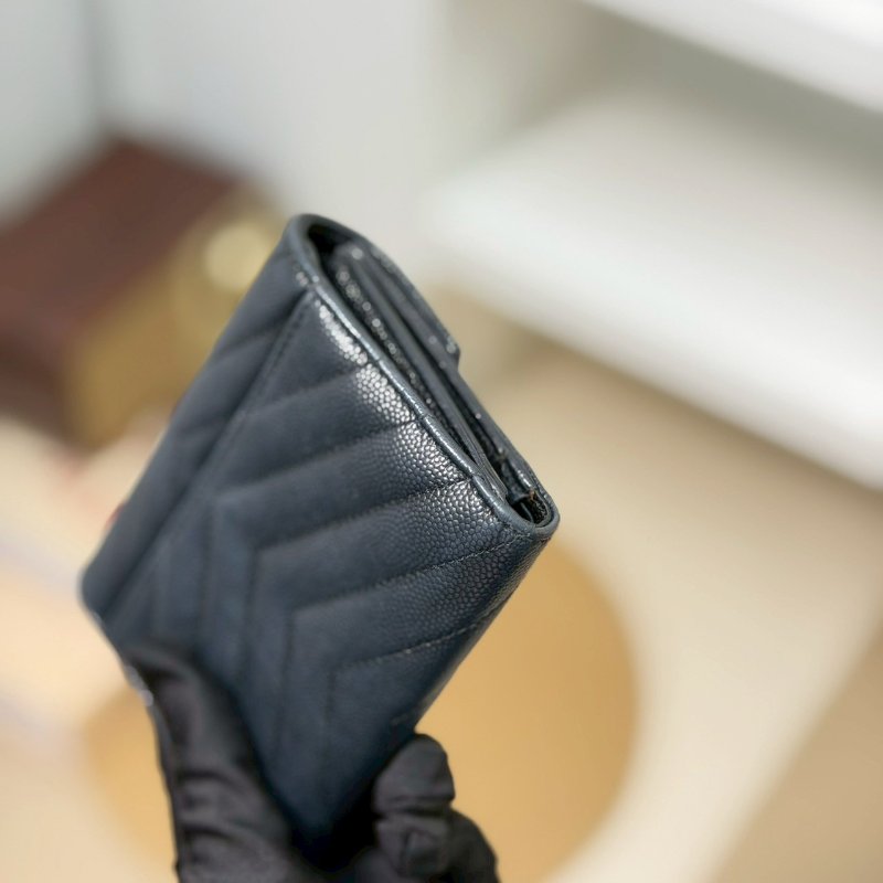 🏷YSL 聖羅蘭．Monogram 魚子醬 三折短夾-7