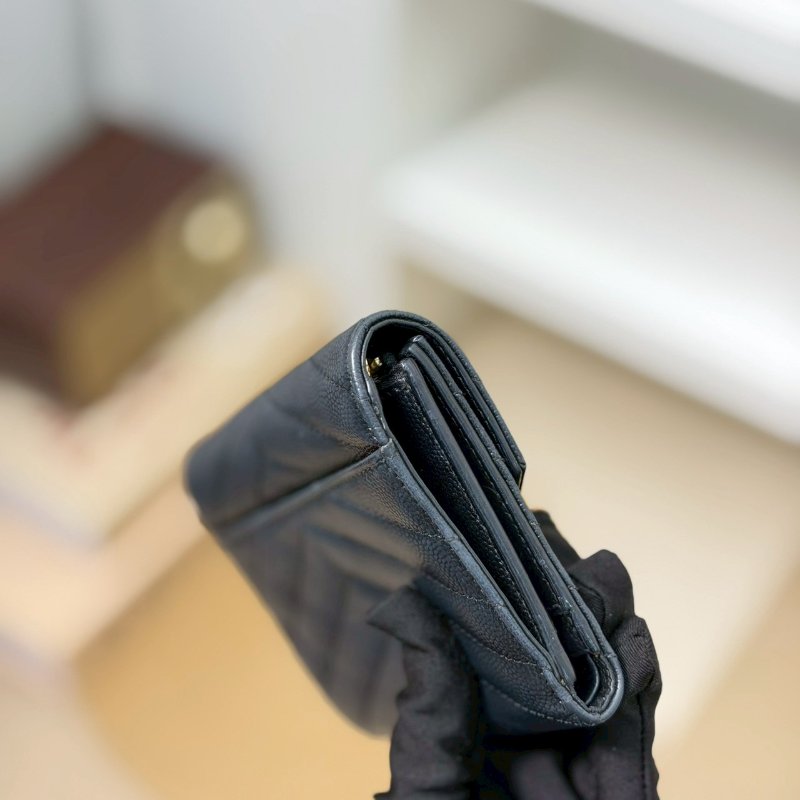 🏷YSL 聖羅蘭．Monogram 魚子醬 三折短夾-11