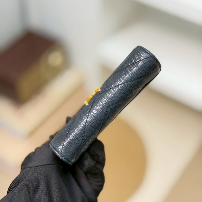 🏷YSL 聖羅蘭．Monogram 魚子醬 三折短夾-13