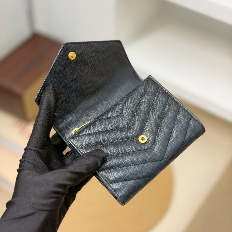 🏷YSL 聖羅蘭．Monogram 魚子醬 三折短夾-15