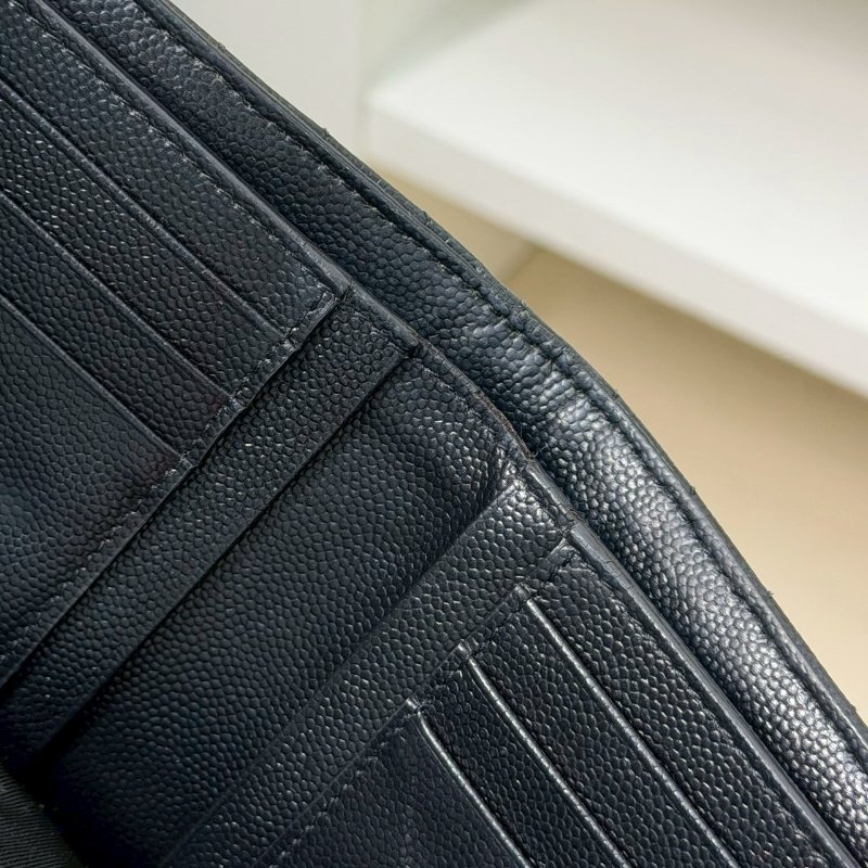 🏷YSL 聖羅蘭．Monogram 魚子醬 三折短夾-21