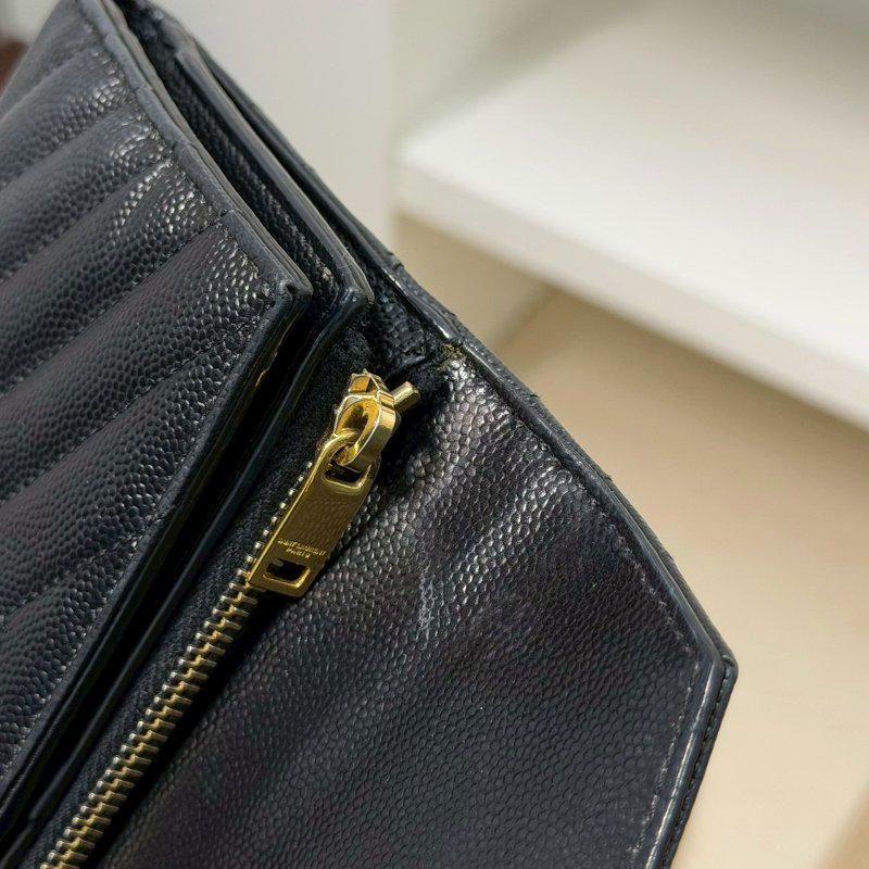 🏷YSL 聖羅蘭．Monogram 魚子醬 三折短夾-22