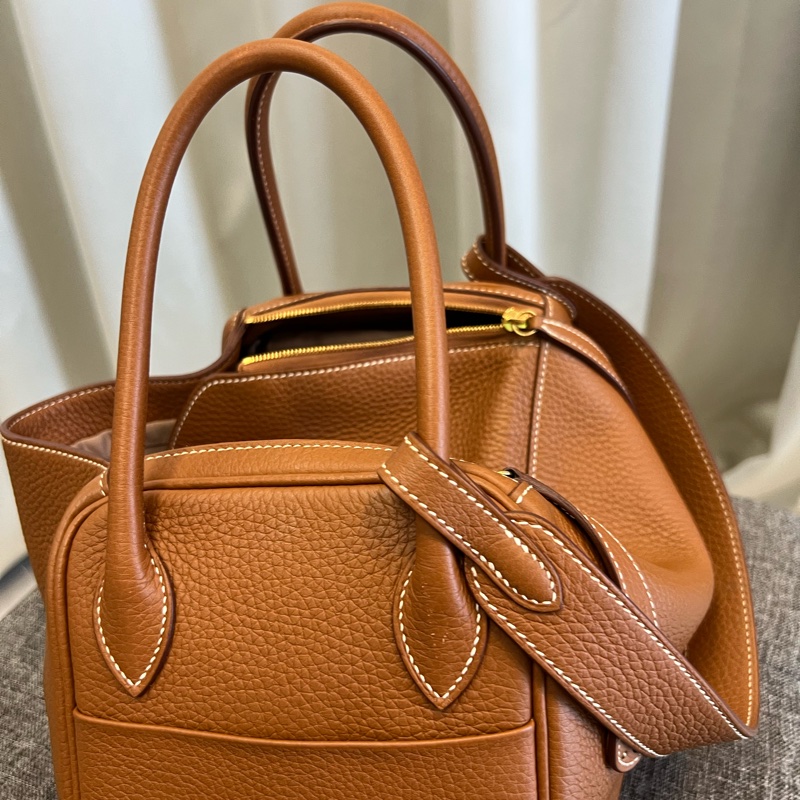 Hermès 愛馬仕 Lindy 26 U刻 ｜金棕色｜金扣-8