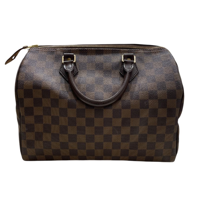 LOUIS VUITTON 路易威登 N41531 SPEEDY 30 波士頓包 棋盤格 棕色 金釦-0