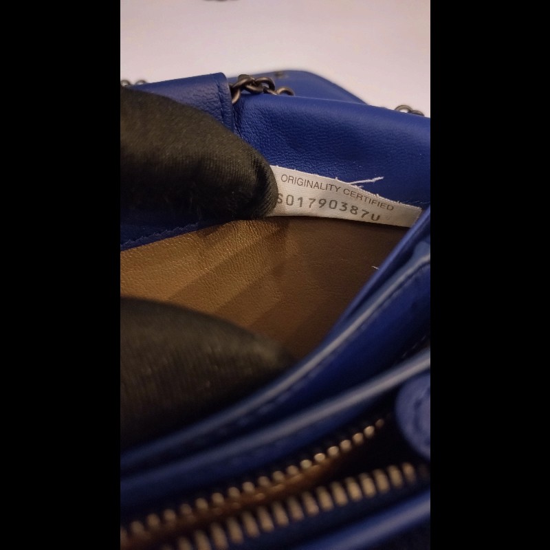 Bottega Veneta 藍皮編織鍊帶小包-11