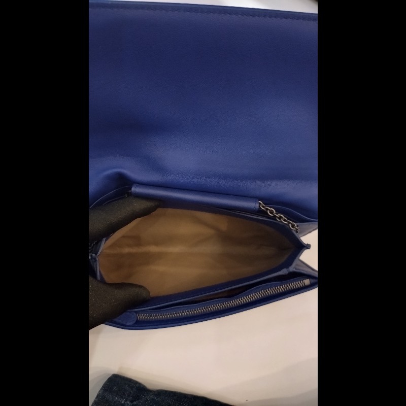 Bottega Veneta 藍皮編織鍊帶小包-14