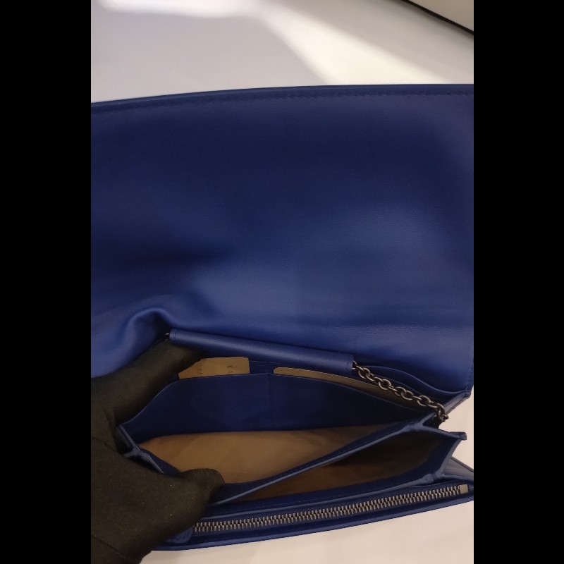 Bottega Veneta 藍皮編織鍊帶小包-16