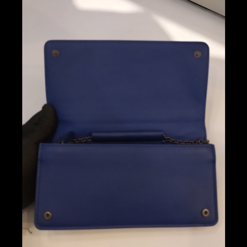 Bottega Veneta 藍皮編織鍊帶小包-18