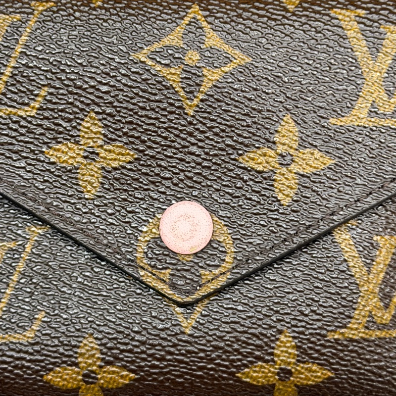 LV Victorine 粉色老花三折短夾-23