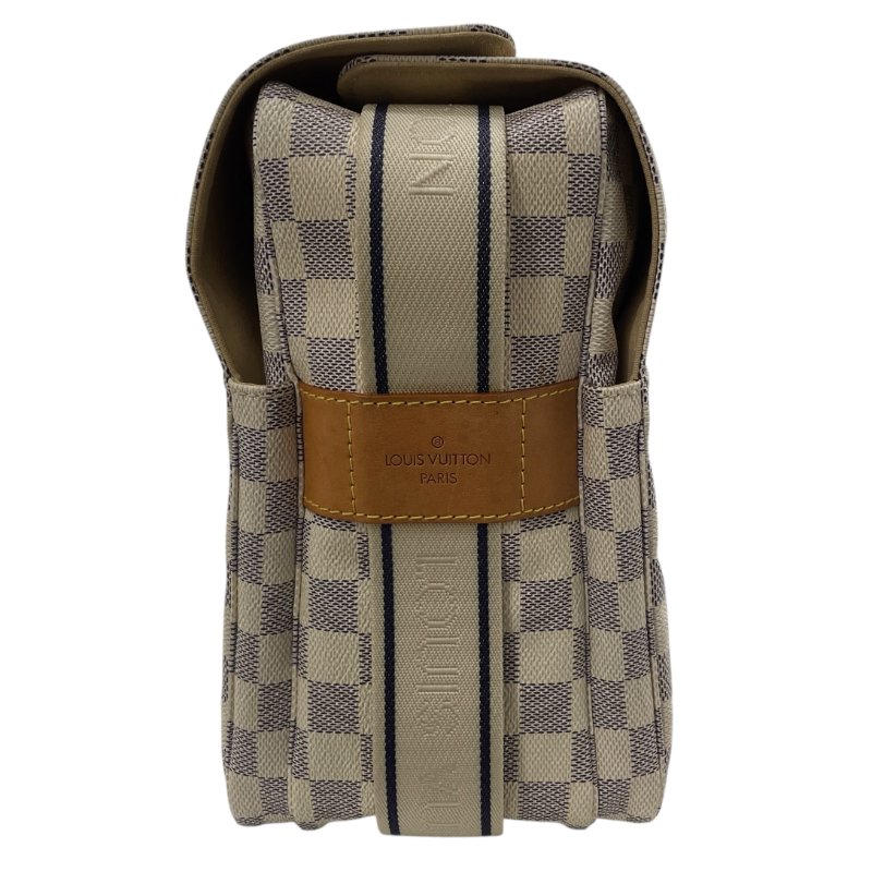 LOUIS VUITTON 路易威登 N51189 NAVIGLIO 側背包 PVC帆布 棋盤格 白色 金釦-3