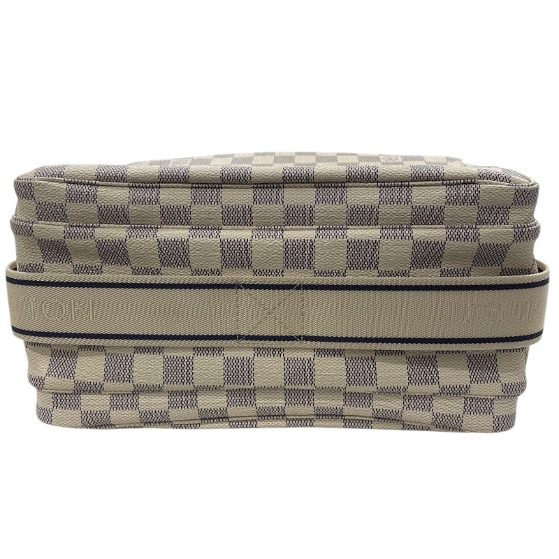 LOUIS VUITTON 路易威登 N51189 NAVIGLIO 側背包 PVC帆布 棋盤格 白色 金釦-5