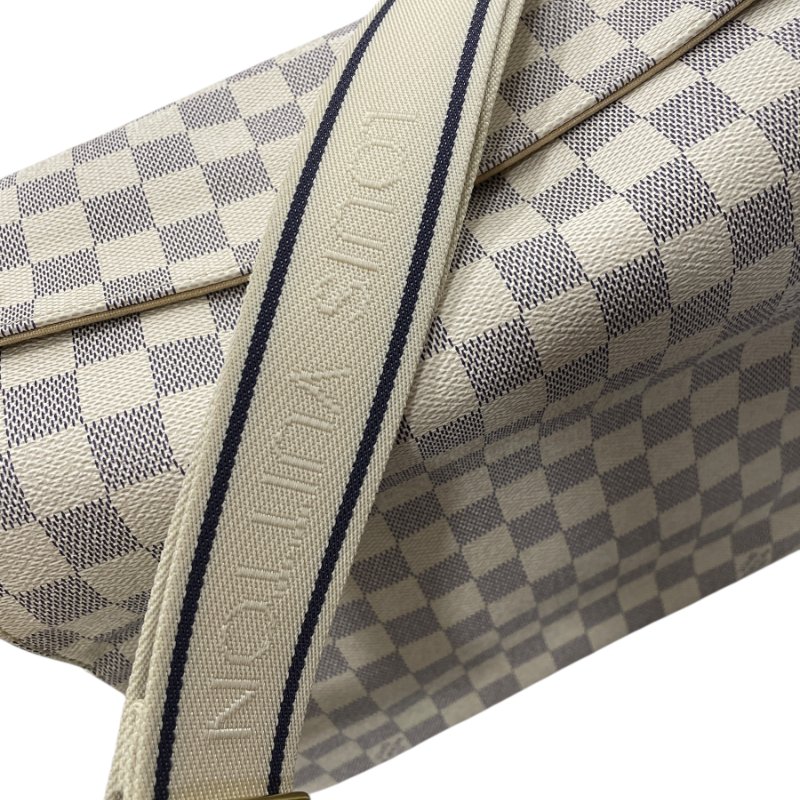 LOUIS VUITTON 路易威登 N51189 NAVIGLIO 側背包 PVC帆布 棋盤格 白色 金釦-13