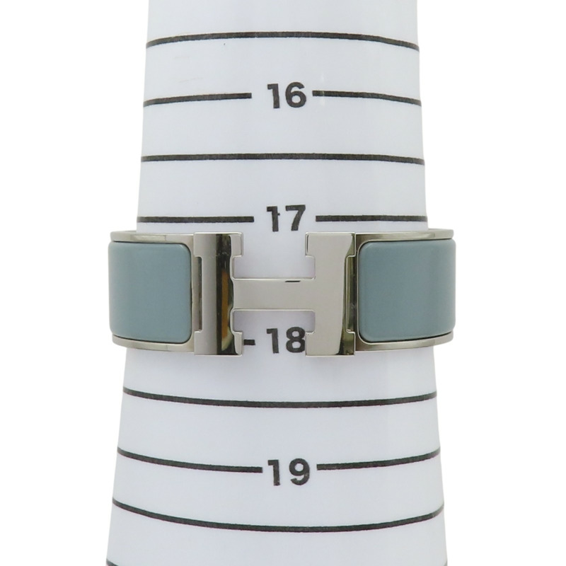 粉藍色琺瑯 銀色鍍金 Clic Clac H 手環【HERMES 愛馬仕】 H300001FP01PM-10