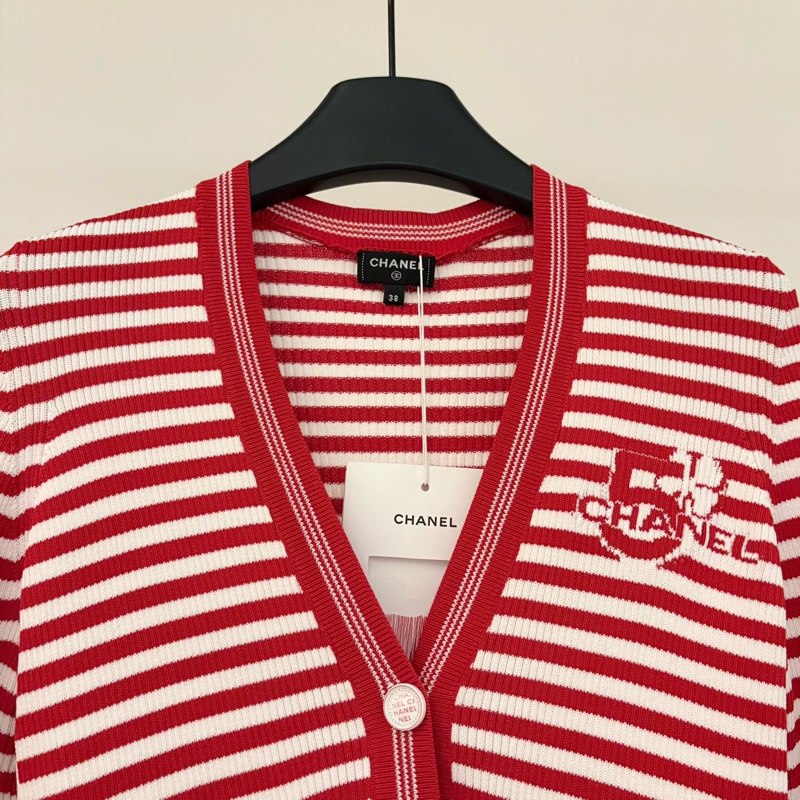 【全新】Chanel/香奈兒/條紋針織開衫/38碼/-2