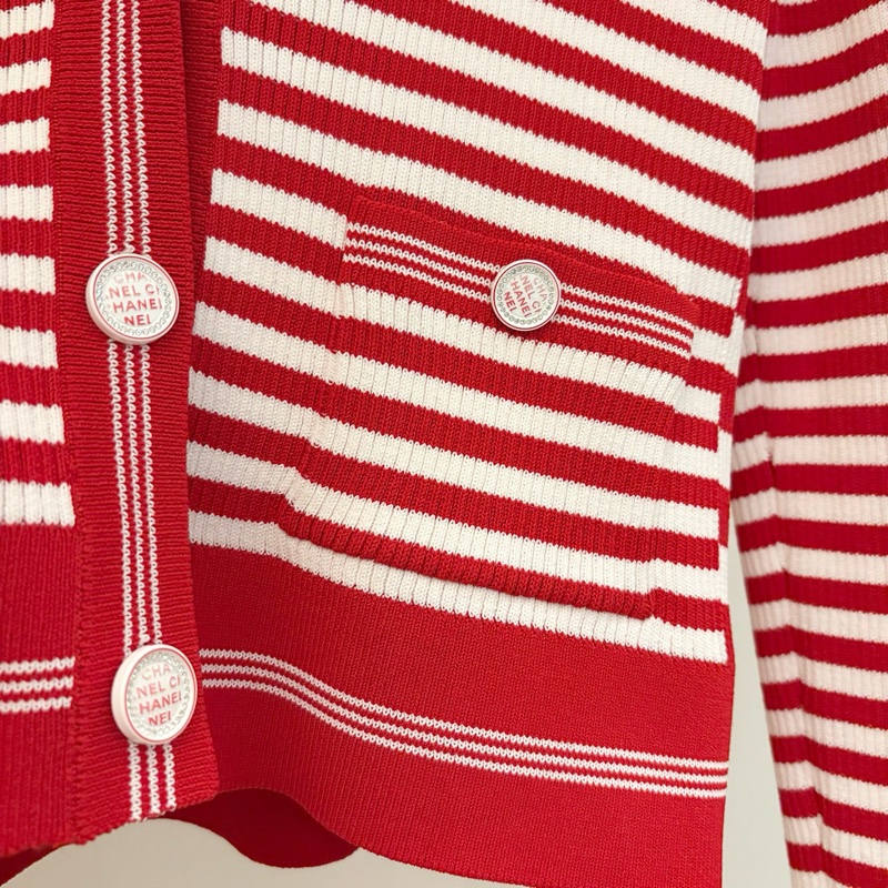 【全新】Chanel/香奈兒/條紋針織開衫/38碼/-4