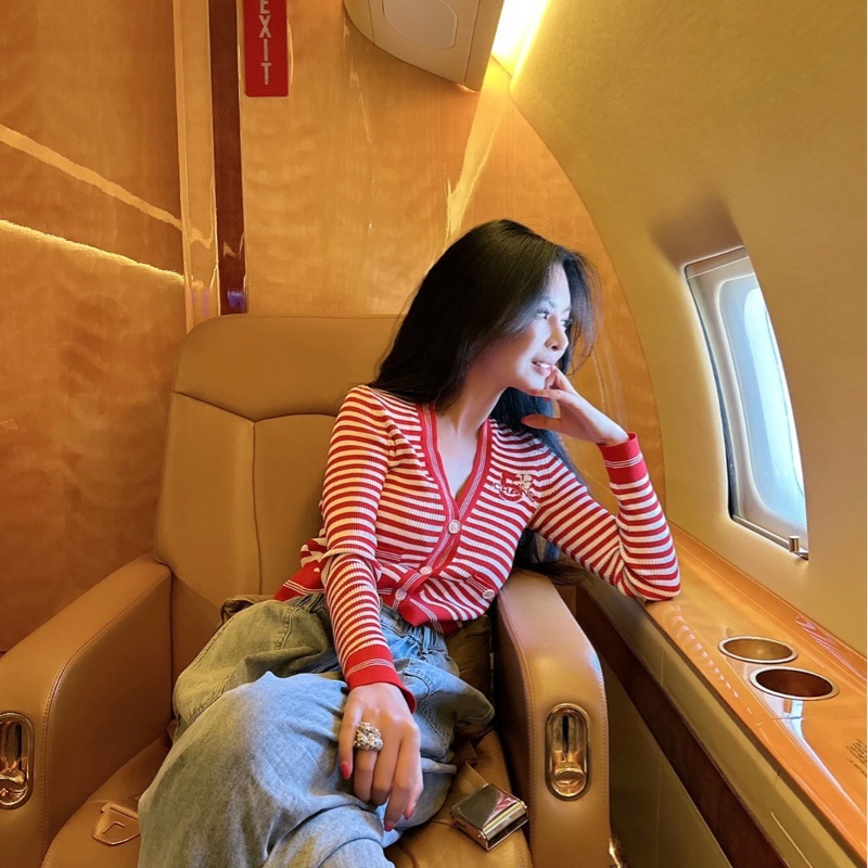 【全新】Chanel/香奈兒/條紋針織開衫/38碼/-8