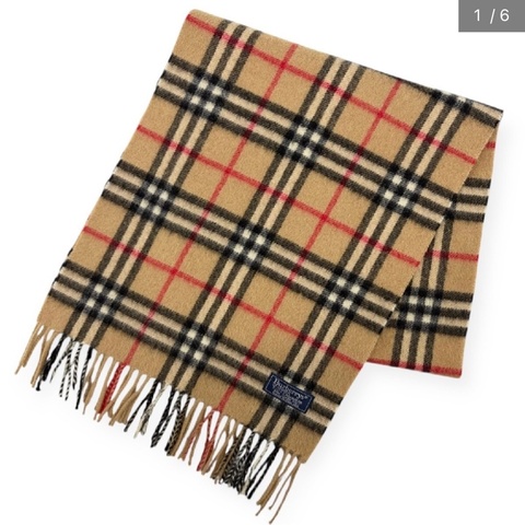 BURBERRY經典格紋羊絨圍巾 極美✨