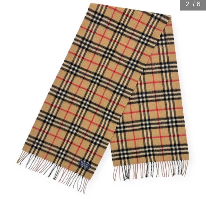 BURBERRY經典格紋羊絨圍巾 極美✨-1