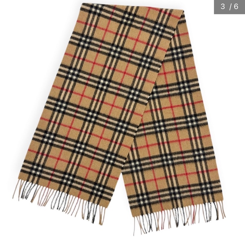 BURBERRY經典格紋羊絨圍巾 極美✨-2