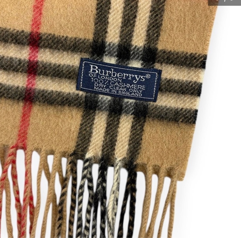 BURBERRY經典格紋羊絨圍巾 極美✨-4