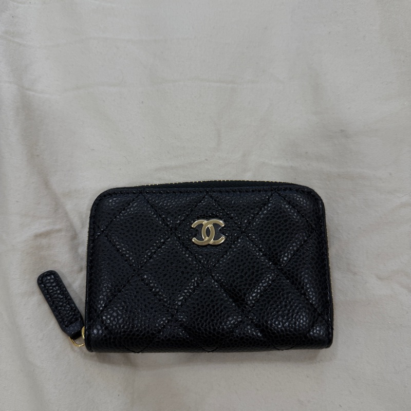 【CHANEL 香奈兒】荔枝紋經典拉鍊零錢包-5