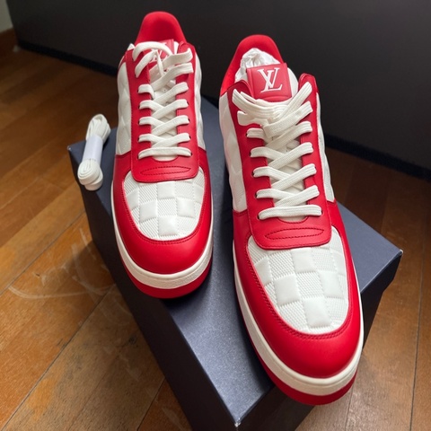 Louis Vuitton Red & White Rivoli Sneakers