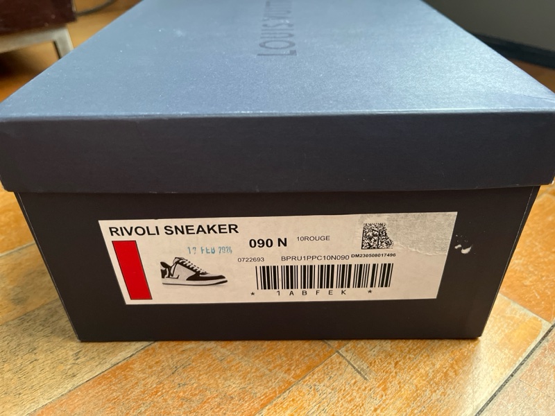 Louis Vuitton Red & White Rivoli Sneakers-5