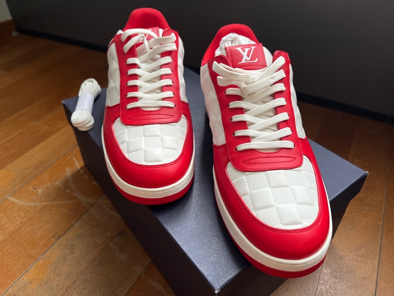 Louis Vuitton Red & White Rivoli Sneakers-7