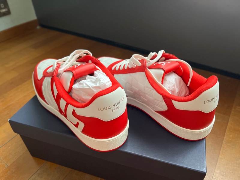 Louis Vuitton Red & White Rivoli Sneakers-8