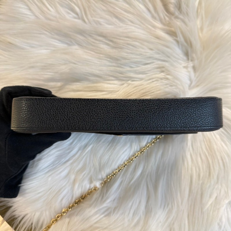 LV 三合一黑壓紋鍊包-3