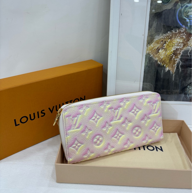 LV路易威登 限量炫彩 長版皮夾 晶片 全新-0