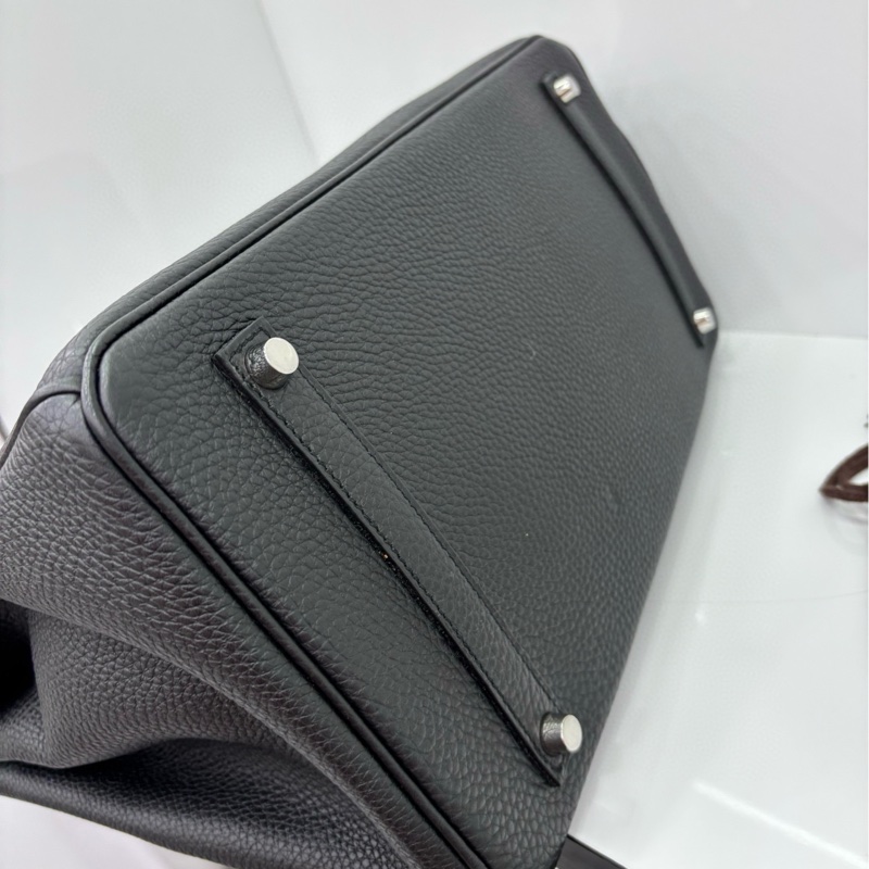 Hermes 愛馬仕 黑銀 Birkin35 框Q 有購證 原始成色 非常新-4