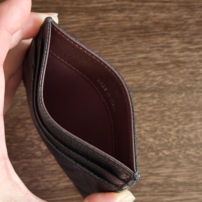 Chanel二手荔枝皮黑金卡片夾-5