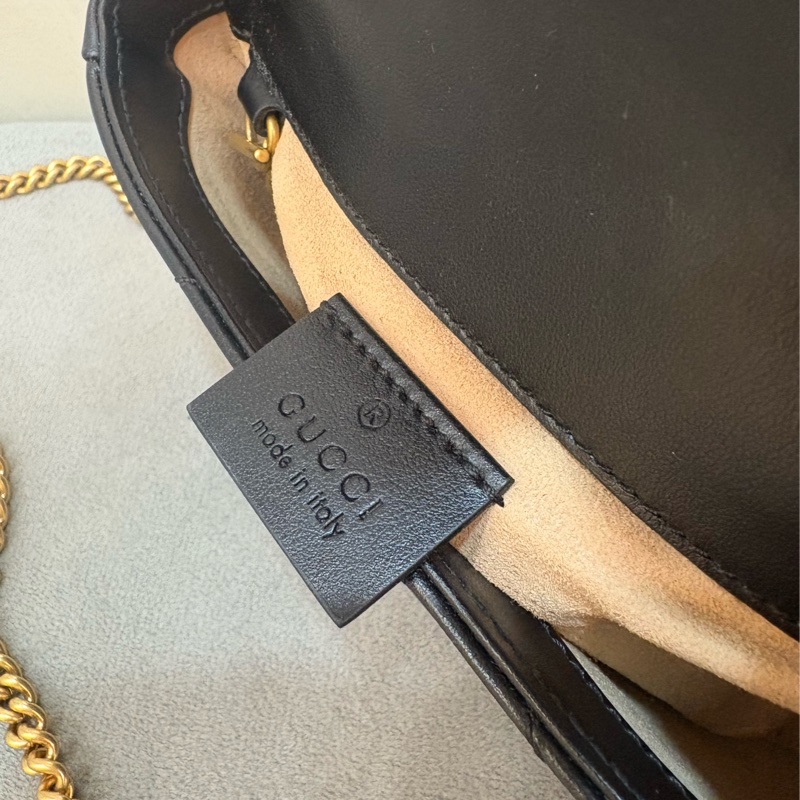GUCCI GG MARMONT mini黑金愛心金鏈-5