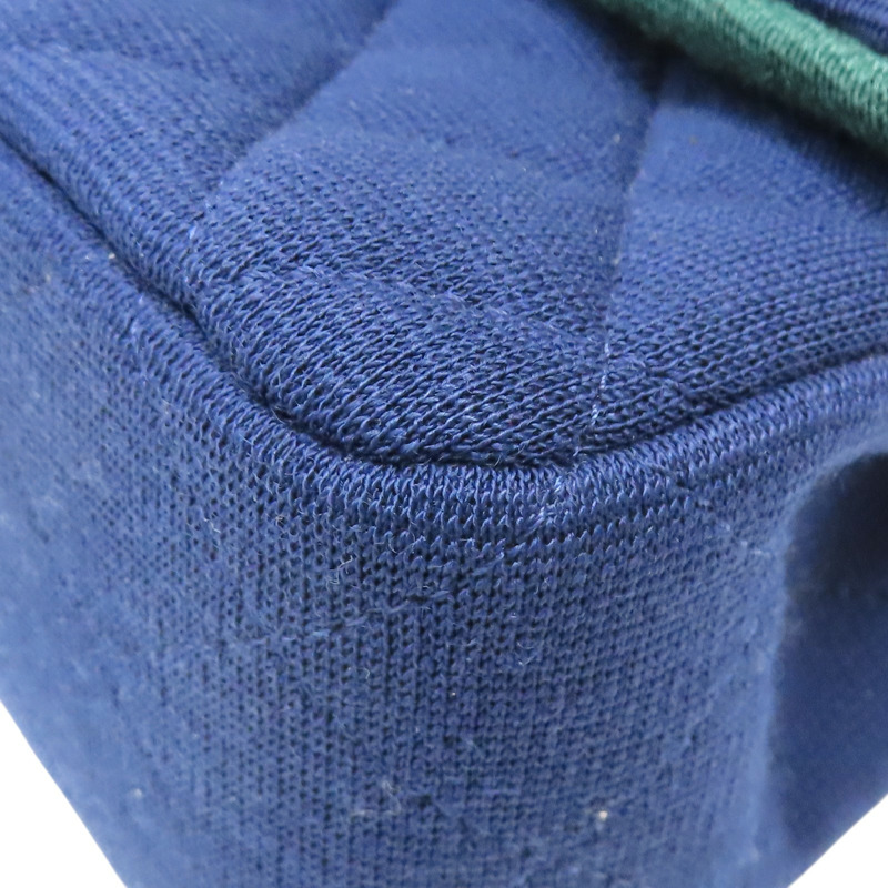 藍色棉質 COCO 20 肩背包 金扣 無卡【CHANEL 香奈兒】 A69900-11