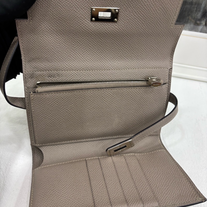 Hermes kelly wallet 錢包 大象灰銀扣 lepsom皮 A刻-2