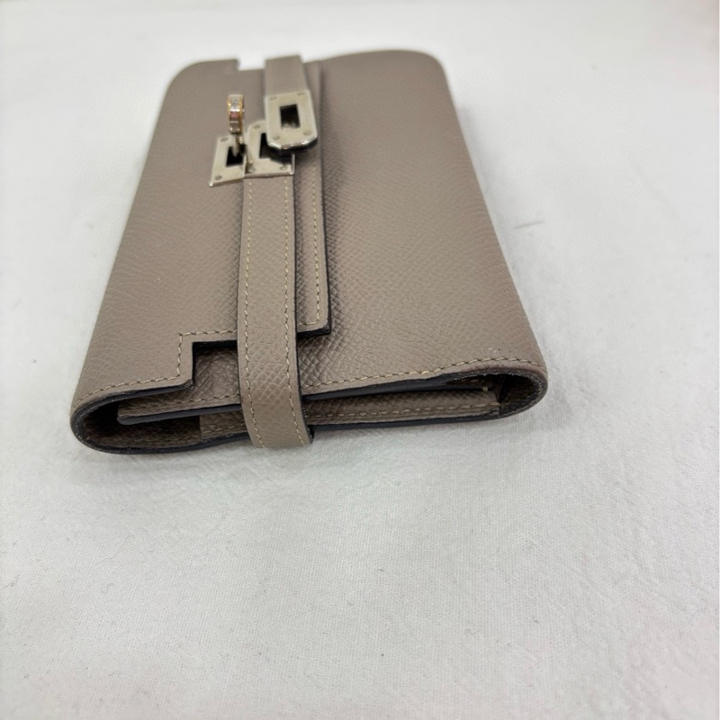 Hermes kelly wallet 錢包 大象灰銀扣 lepsom皮 A刻-8