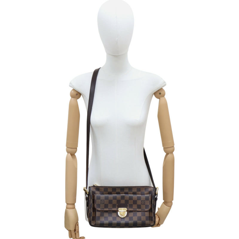 棕色 棋盤格 帆布 Ebene Ravello單肩包【LOUIS VUITTON LV 路易威登】 N60006-7