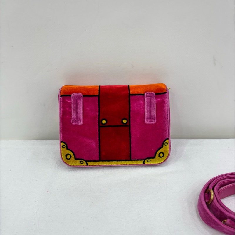 Prada/普拉達 Cahier velver 宮廷系列 珍藏系列 絲絨拼色斜背包 尺寸:20*14*6cm-2