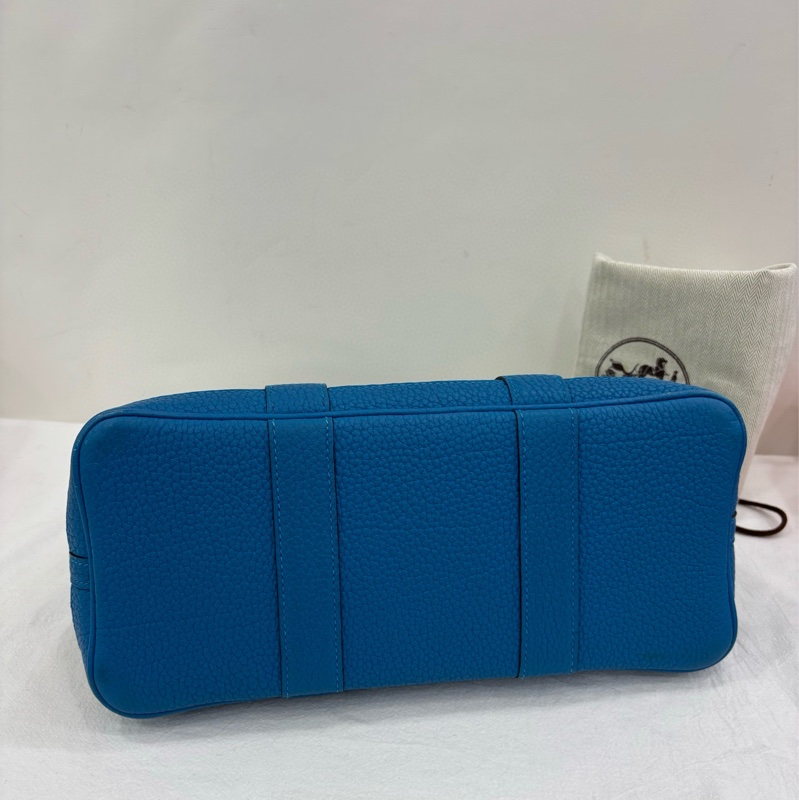 Hermes 愛馬仕garden party 帆布花園30 維羅納綠拼孔雀綠 A刻-4