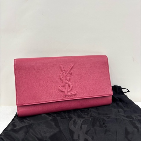 YSL聖羅蘭粉紅紅色手拿包