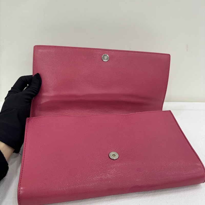 YSL聖羅蘭粉紅紅色手拿包-2