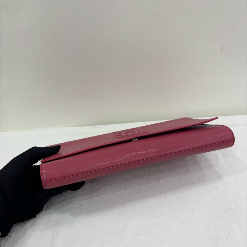 YSL聖羅蘭粉紅紅色手拿包-4