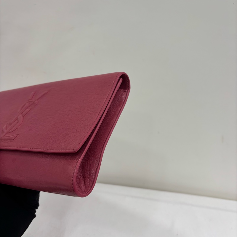 YSL聖羅蘭粉紅紅色手拿包-5