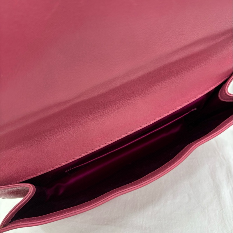 YSL聖羅蘭粉紅紅色手拿包-7
