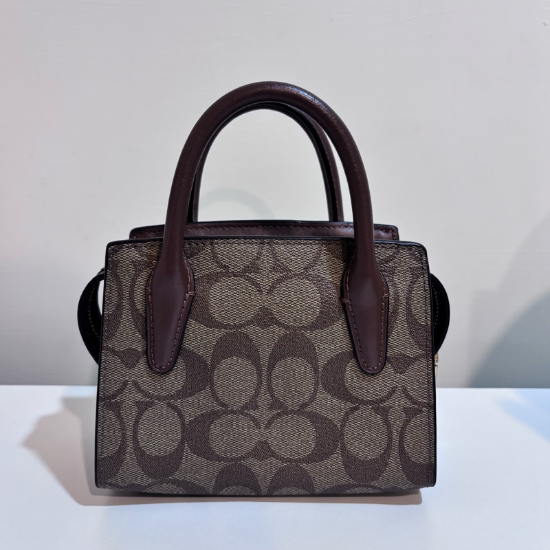 Coach蔻馳 Andrea Mini 經典老花皮革手提/斜背包-2