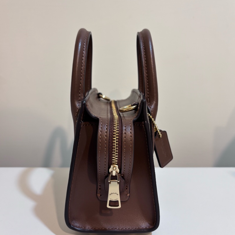 Coach蔻馳 Andrea Mini 經典老花皮革手提/斜背包-3