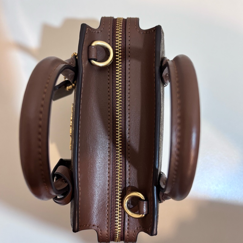 Coach蔻馳 Andrea Mini 經典老花皮革手提/斜背包-5